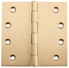 Hinge Fixed Pin Unlacquered Satin Brass H100xW100mm