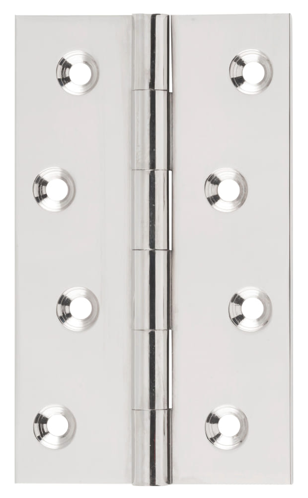 Hinge Fixed Pin Polished Nickel H100xW60mm