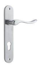 Door Lever Stirling Oval Euro Pair Brushed Chrome