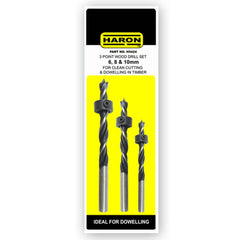 Set of Dowel Drills 6, 8, and 10mm
