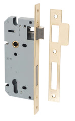Mortice Lock Euro Polished Brass CTC85mm Backset 45mm