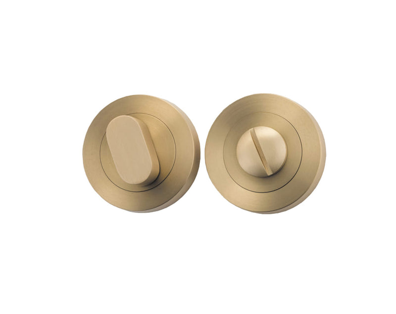 Privacy Turn Oval Concealed Fix Round Brushed Brass D52xP23mm