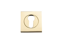 Escutcheon Euro Concealed Fix Square Pair Polished Brass