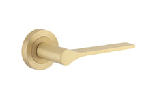 Door Lever Como Round Rose Brushed Brass