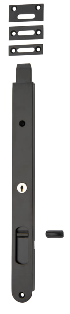 Flush Bolt Locking Matt Black 300mm