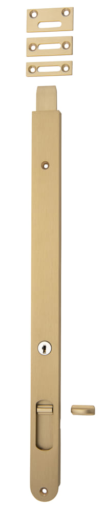 Flush Bolt Locking Brushed Brass 400mm