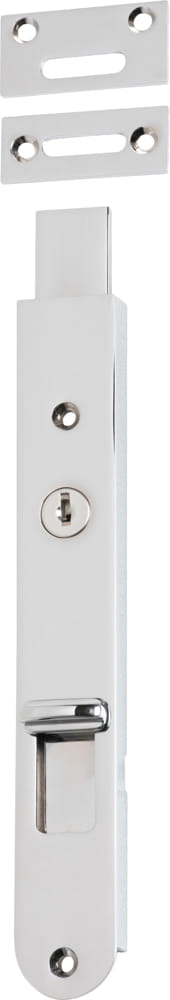 Flush Bolt Locking Polished Chrome 200mm