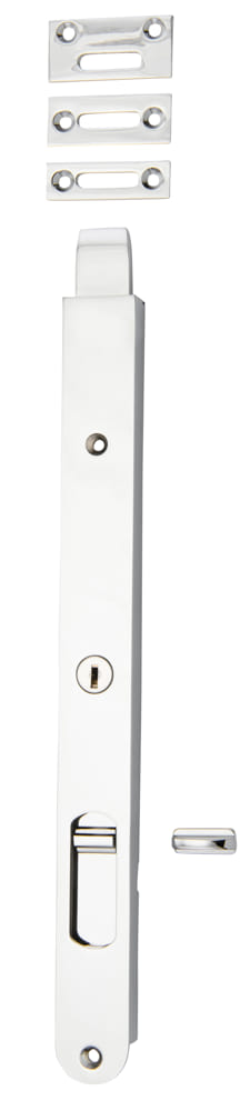 Flush Bolt Locking Polished Chrome 300mm