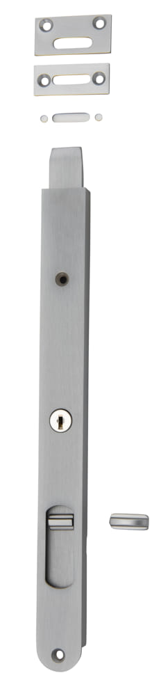 Flush Bolt Locking Brushed Chrome 300mm