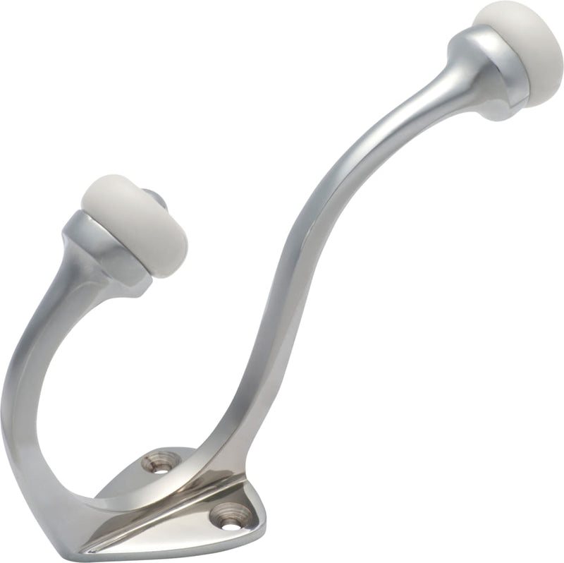 Hat & Coat Hook Porcelain Tip Chrome Plated H115xP75mm