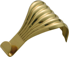 Picture Rail Hook Fluted Polished Brass
