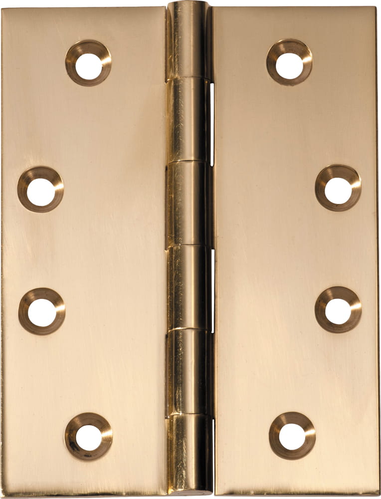 Hinge Fixed Pin Polished Brass H100xW75mm