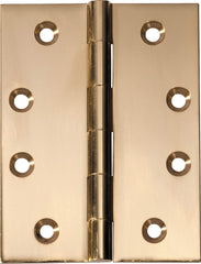 Hinge Fixed Pin Polished Brass H100xW75mm