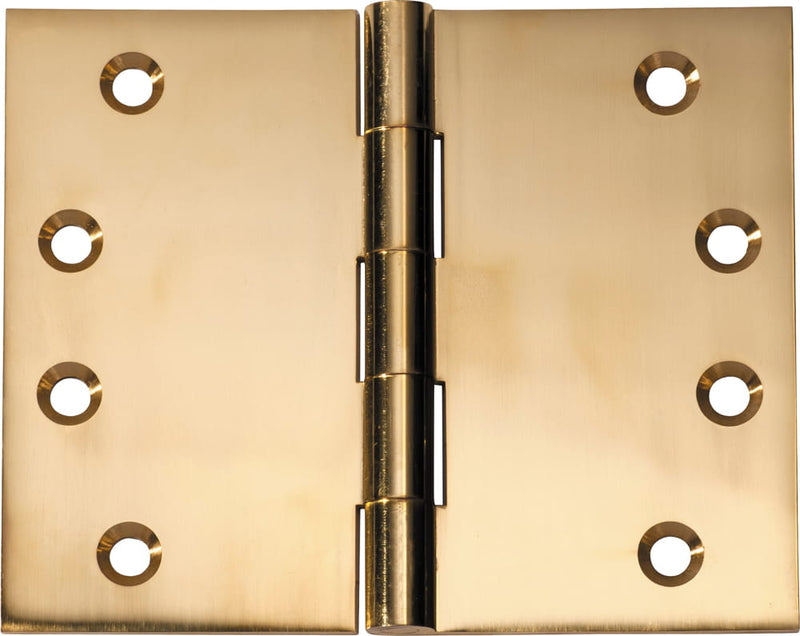 Hinge Broad Butt Polished Brass H100xW125mm