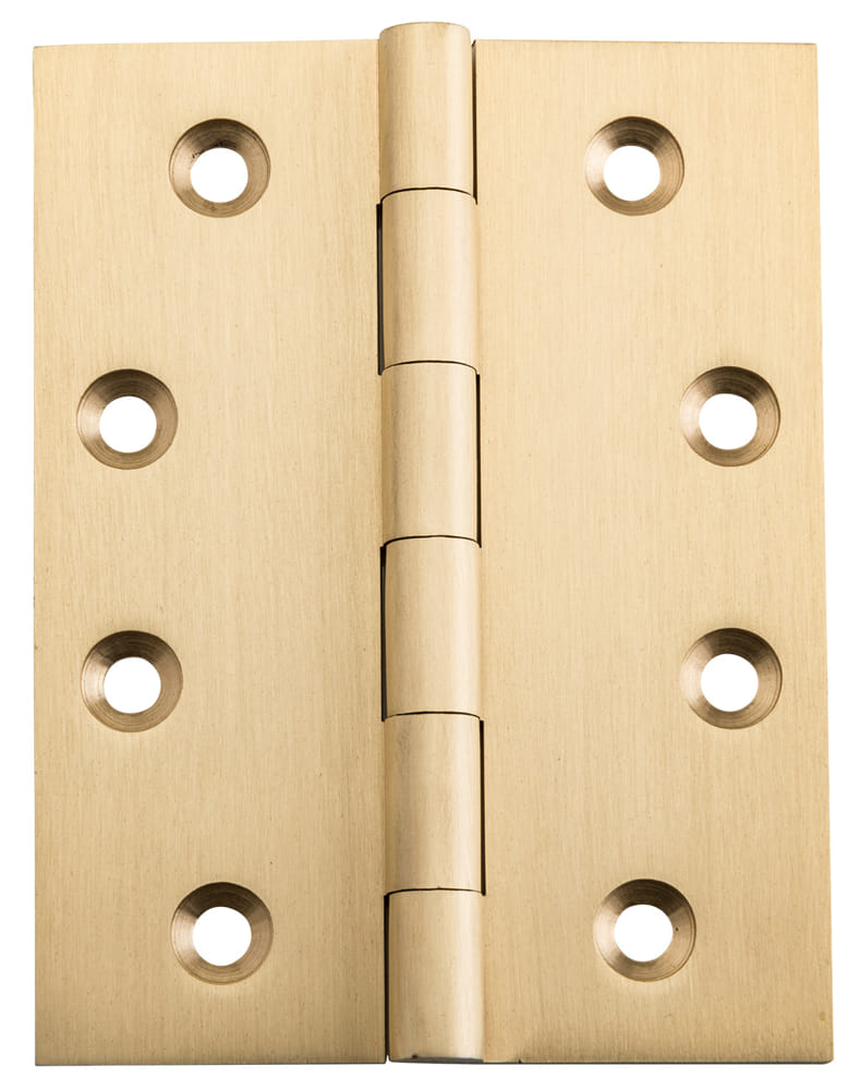 Hinge Fixed Pin Unlacquered Satin Brass H100xW75mm