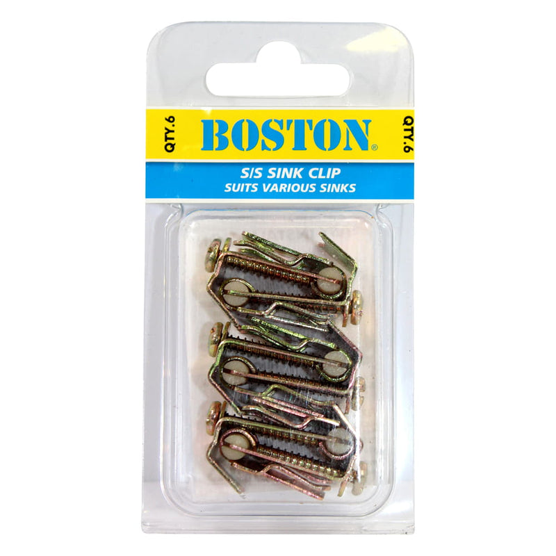 Sink Fixing Clip S/Steel Pk6
