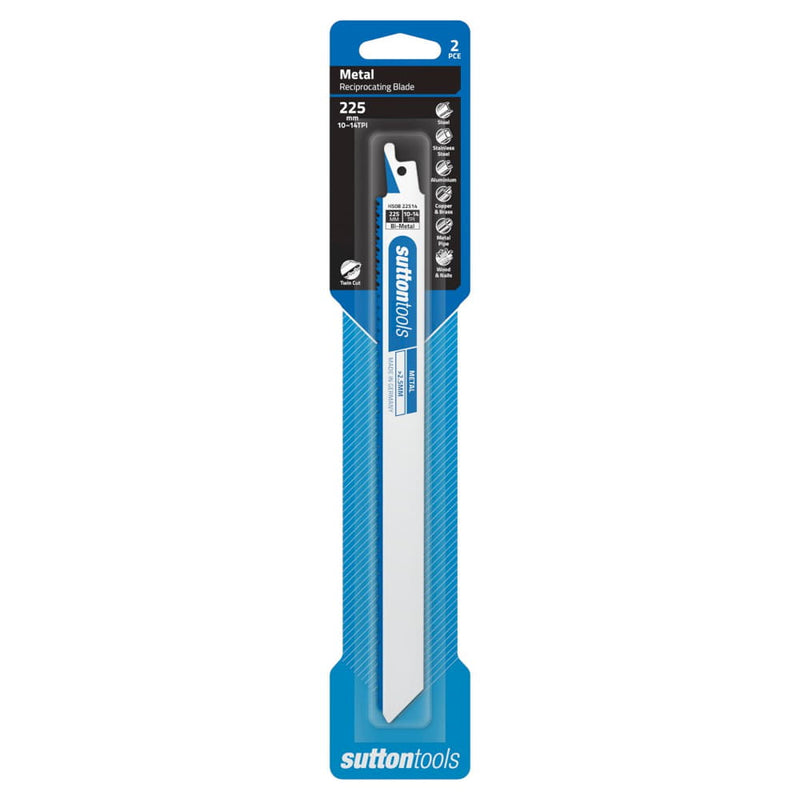 Recip Blade 225x19mm 10-14TPI 2pk Sutton