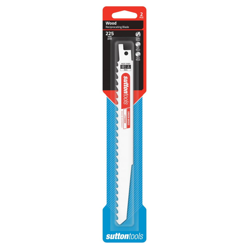 Recip Blade 225x19mm Green Wood 2pk Sutton