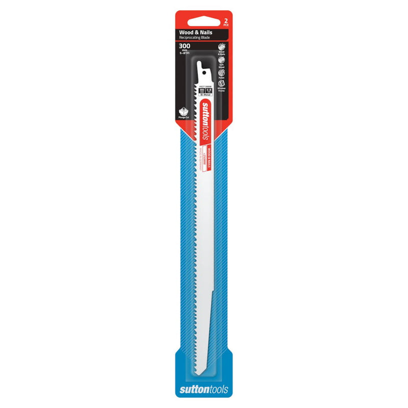 Recip Blade 300x19mm 5-8TPI 2pk Sutton