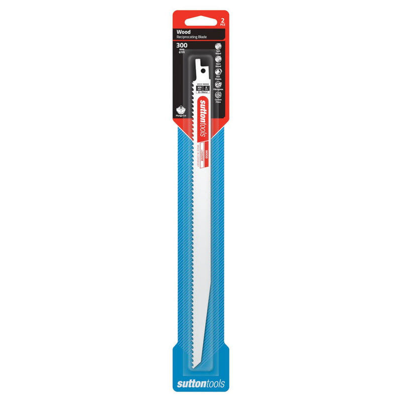 Recip Blade 300x19mm 6TPI 2pk Sutton