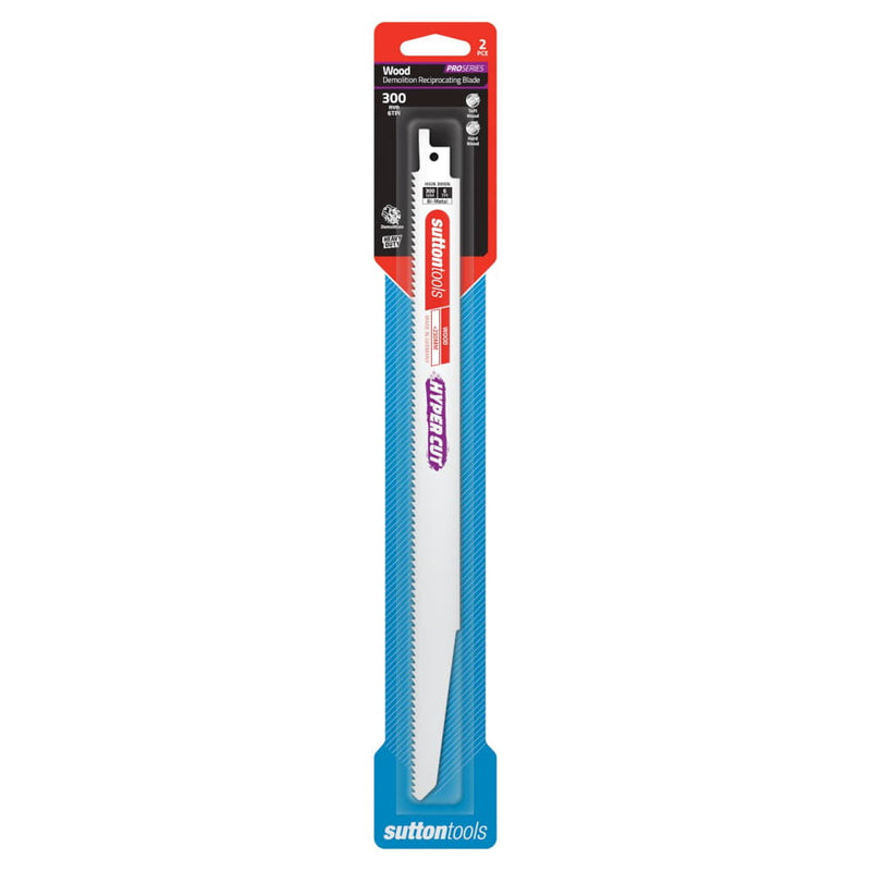 Recip Blade 300x22mm 6TPI 2pk Sutton
