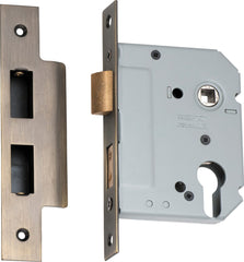 Mortice Lock Euro Antique Brass CTC47.5mm Backset 57mm