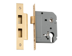 Mortice Lock Euro Satin Brass CTC47.5mm Backset 57mm