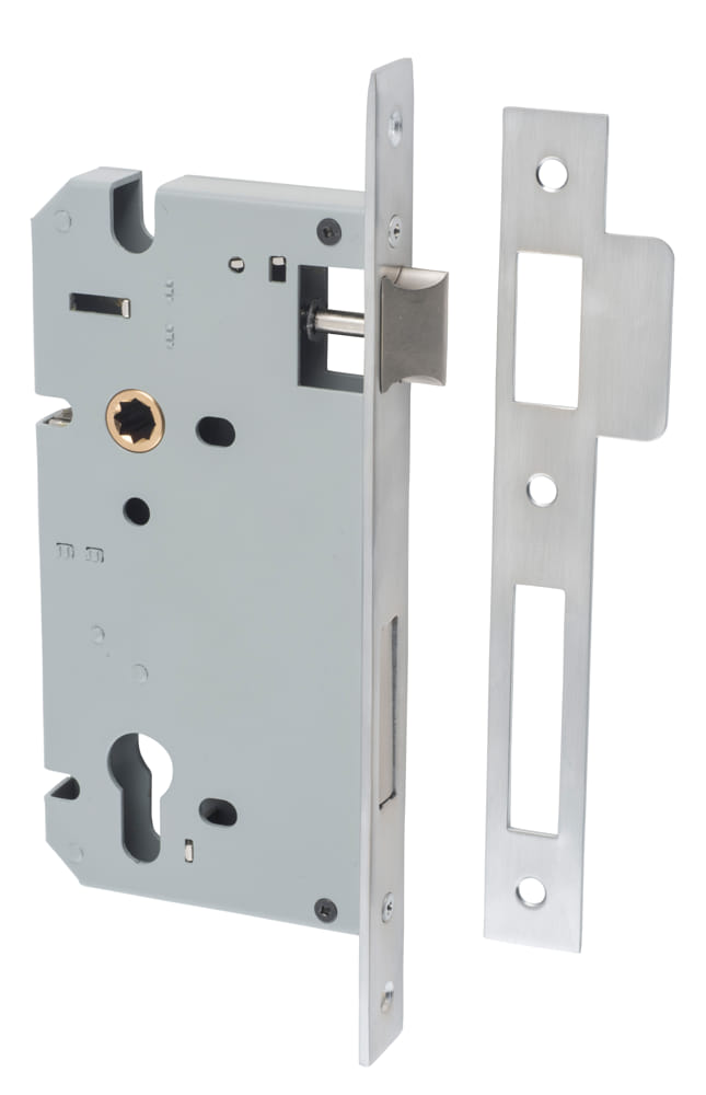 Mortice Lock Euro Brushed Chrome CTC85mm Backset 60mm
