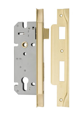 Mortice Lock Euro Rebated Brushed Gold PVD CTC85mm Backset 45mm