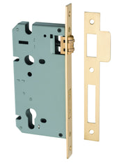 Mortice Lock Roller Euro Brushed Gold PVD CTC85mm Backset 60mm