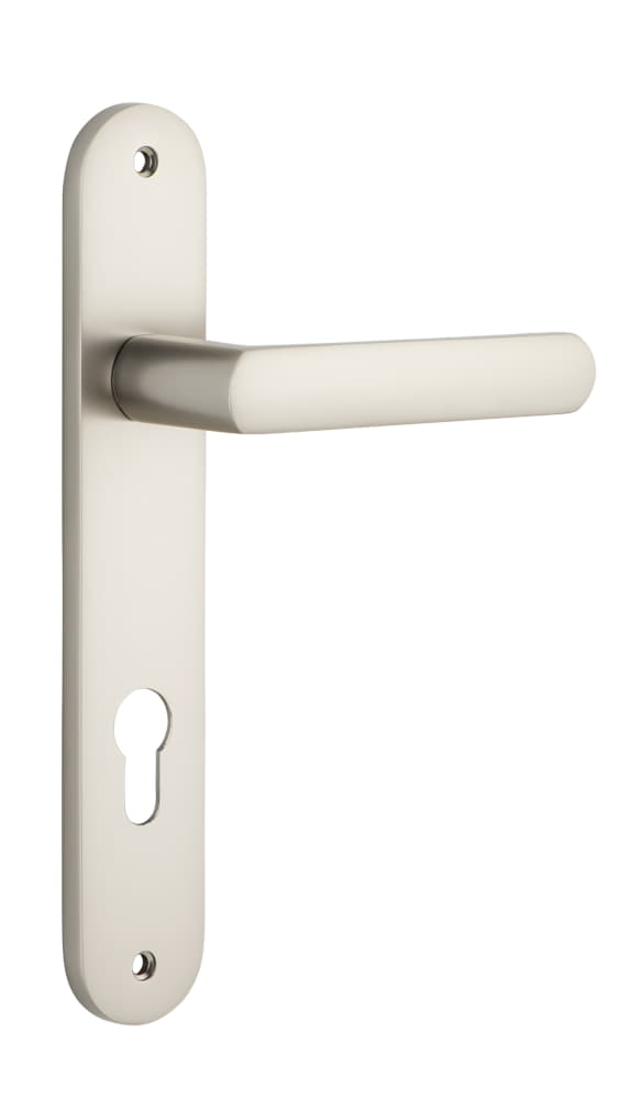 Door Lever Osaka Oval Euro Pair Satin Nickel
