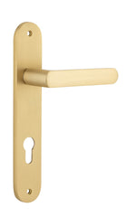 Door Lever Osaka Oval Euro Pair Brushed Brass