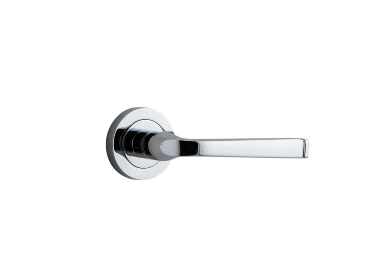 Door Lever Annecy Round Rose Polished Chrome