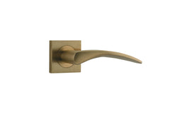 Door Lever Oxford Square Rose Brushed Brass