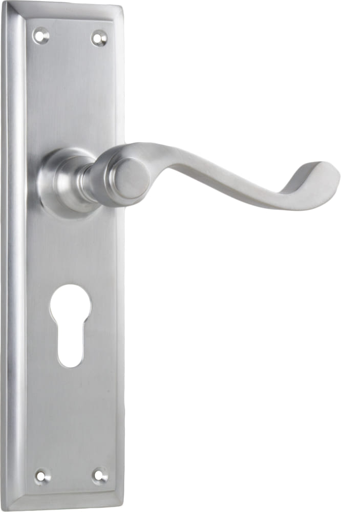 Door Lever Milton Euro Pair Satin Chrome