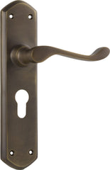 Door Lever Windsor Euro Pair Antique Brass
