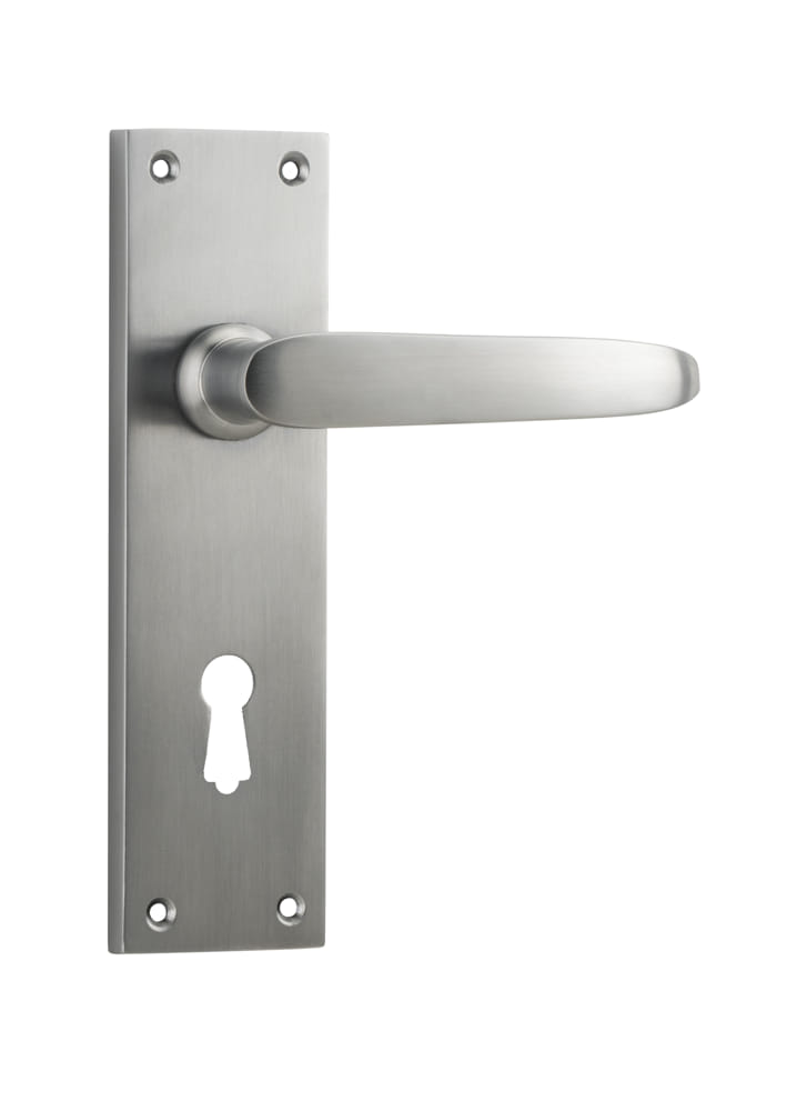 Door Lever Balmoral Lock Pair Satin Chrome