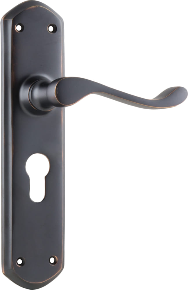 Door Lever Windsor Euro Pair Antique Copper
