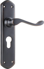 Door Lever Windsor Euro Pair Antique Copper