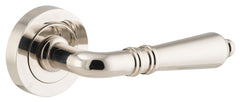 Door Lever Sarlat Round Rose Polished Nickel