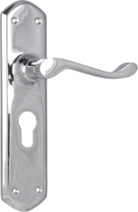 Door Lever Windsor Euro Pair Chrome Plated