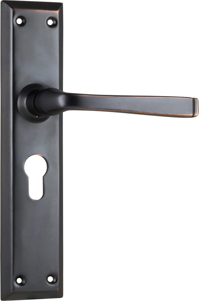 Door Lever Menton Euro Pair Antique Copper