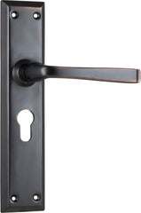 Door Lever Menton Euro Pair Antique Copper