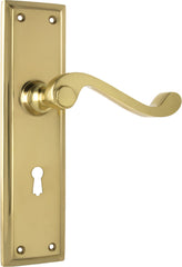 Door Lever Milton Lock Pair Polished Brass