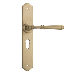 Door Lever Reims Euro Pair Unlacquered Satin Brass
