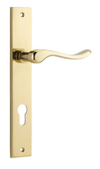 Door Lever Stirling Rectangular Euro Pair Polished Brass