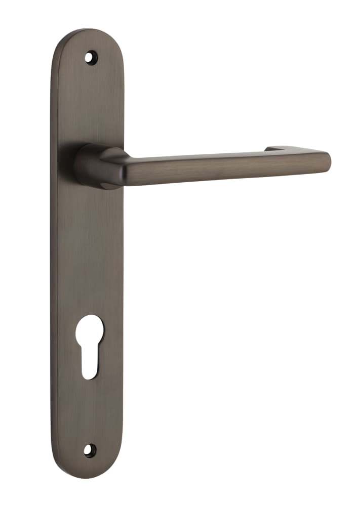 Door Lever Baltimore Return Oval Euro Pair Signature Brass