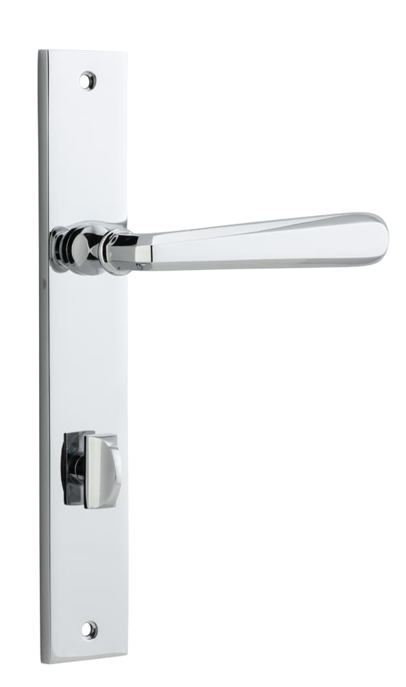 Door Lever Copenhagen Rectangular Privacy Pair Polished Chrome