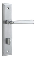 Door Lever Copenhagen Stepped Privacy Pair Brushed Chrome