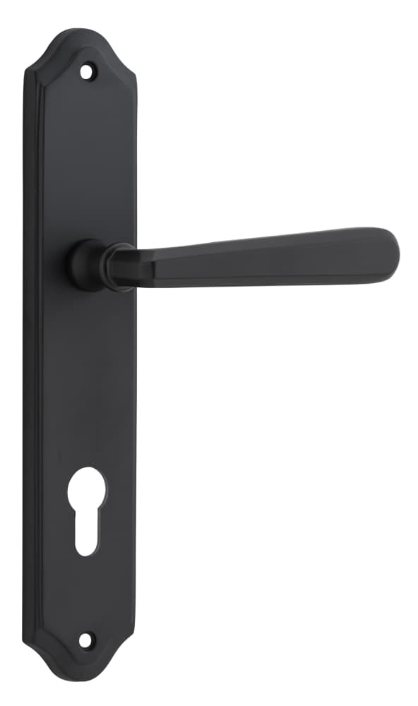 Door Lever Copenhagen Shouldered Euro Pair Matt Black